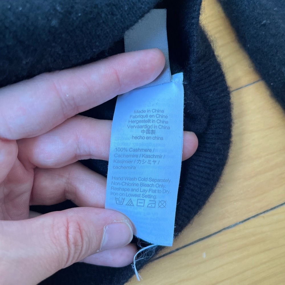 J. Crew Mens 100% Cashmere Full Zip Hoodie Black The Good Cashmere Standard - Picture 5 of 7